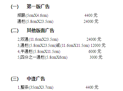 《上海老年报》2016年广告价格