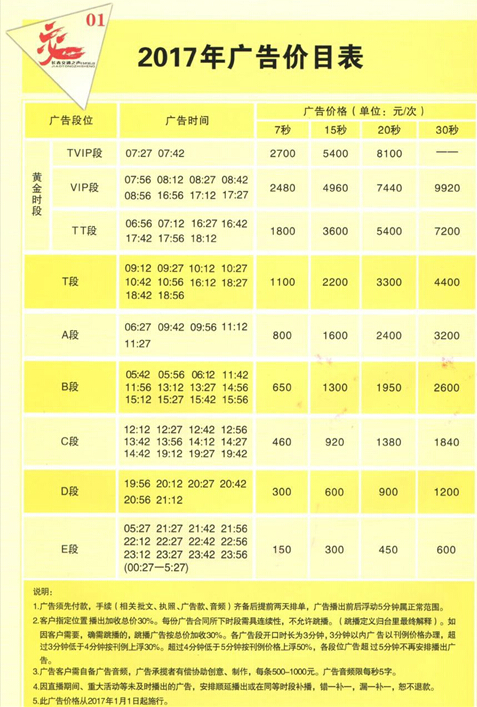 长春人民广播电台FM968交通之声2017年广告价格