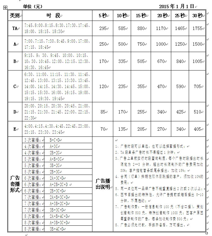 徐州人民广播电台音乐广播2015年价格