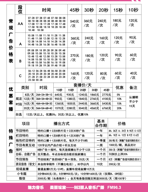 荆州人民广播电台交通音乐广播2016年广告价格