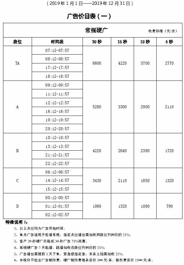 2019西安音乐广播常规硬广价格