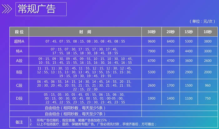 江苏人民广播电台音乐频率（FM89.7）2019年广告价格