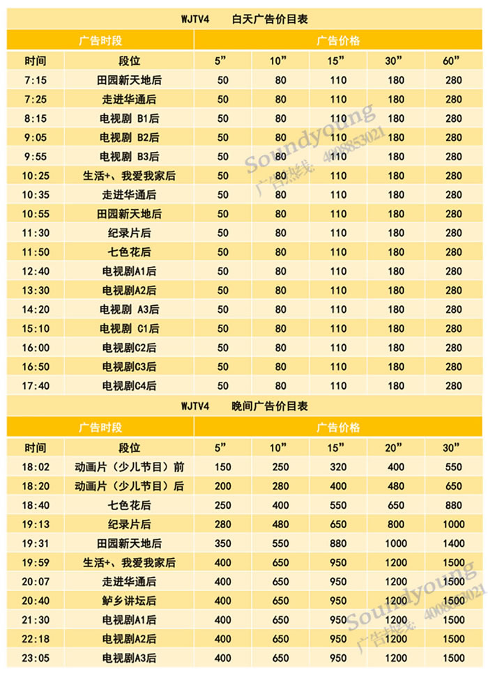 吴江电视台四套乐居吴江频道2020年广告价格