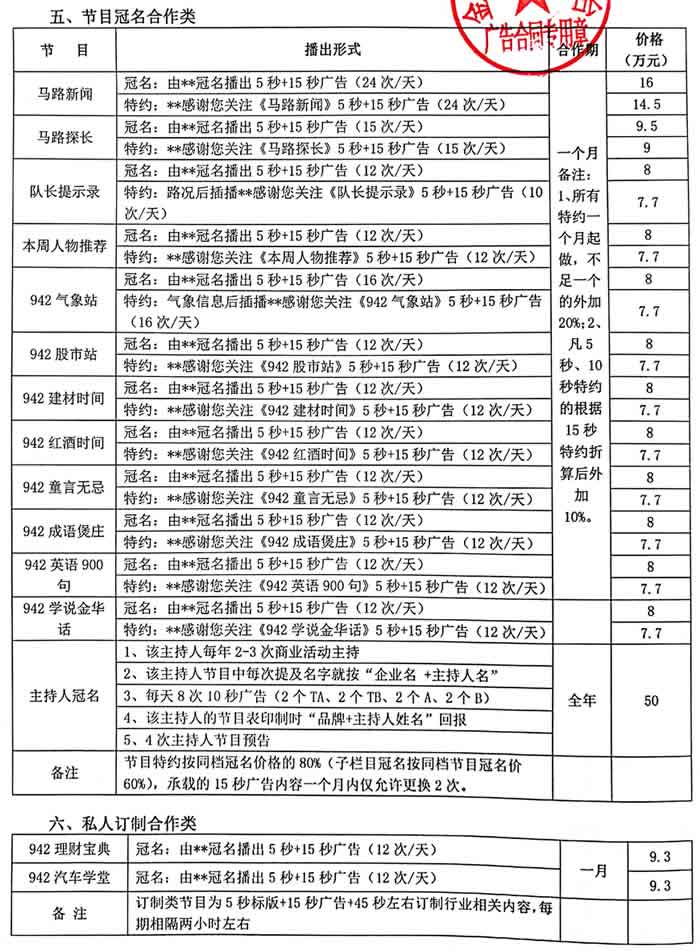 金华人民广播电台交通广播特殊合作广告价格