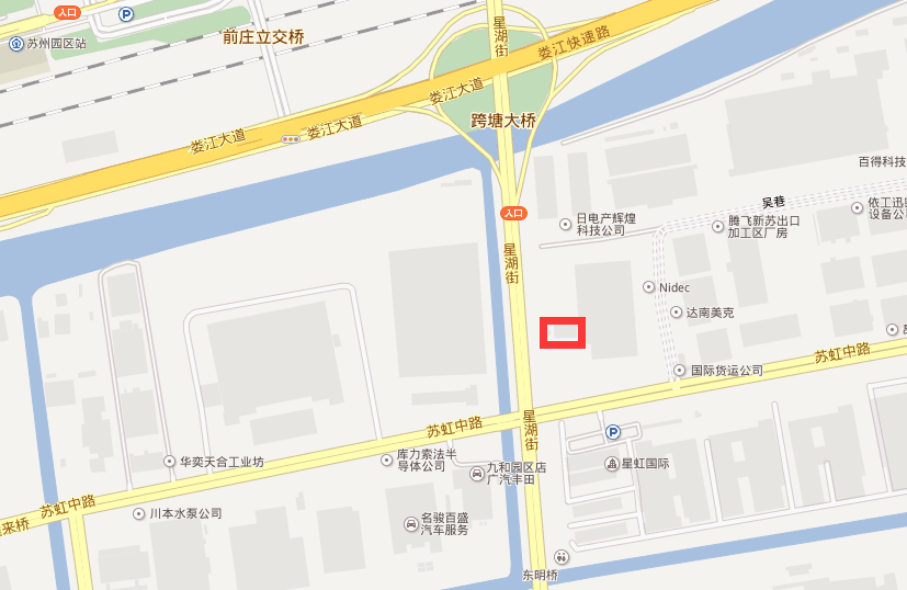 江苏苏州市工业园区苏虹路星湖街高架出口楼顶看板广告牌 - 点位图