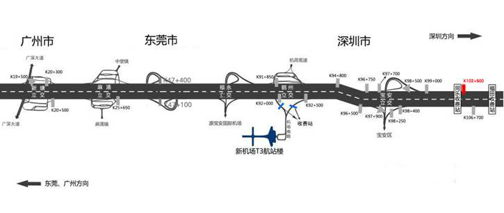 广东省深圳市广深高速同乐广场北行K102+000户外大牌 - 点位图