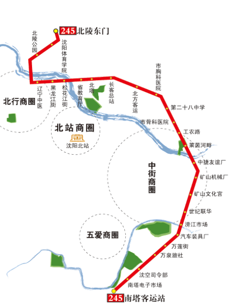 辽宁省沈阳市环路4A级245路公交车车身广告位 - 点位图