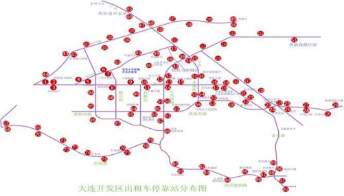 辽宁省大连市开发区立地式出租车站亭灯箱广告 - 点位图