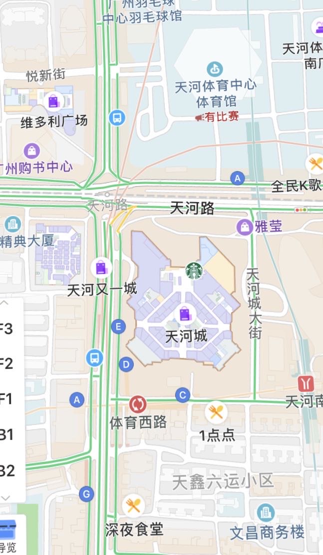 广州市天河区天河城购物中心北京路店LED屏 - 点位图