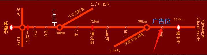 四川省雅安市成雅高速98公里名山户外大牌 - 点位图