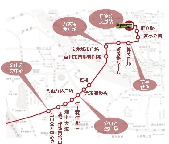 福建省福州市89路4A级公交车车身户外广告 - 点位图