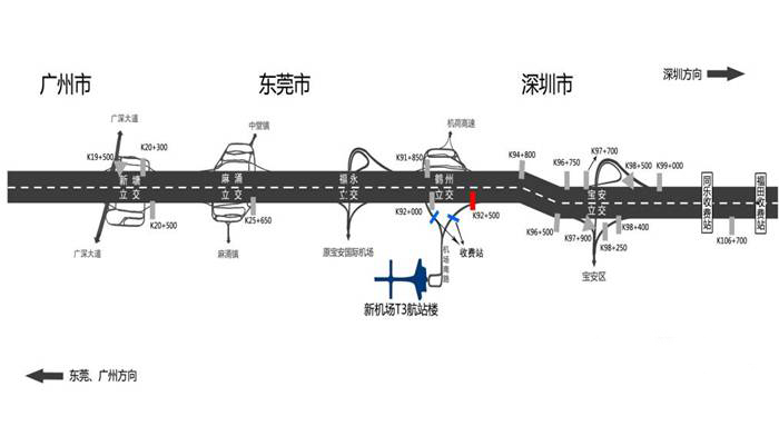 广东省深圳市鹤州收费站出入口阳光工业园楼顶大牌 - 点位图