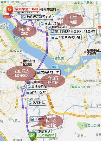 福建省福州市98路2A级公交车车身户外广告 - 点位图