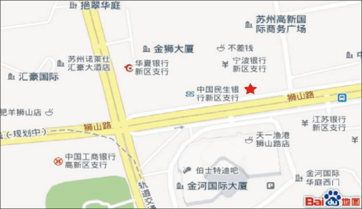 江苏省苏州市虎丘区狮子路金狮大厦户外电子显示屏 - 点位图
