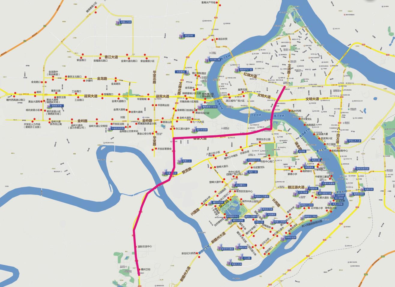 江西省赣州市117路BRT2A级公交车车身户外广告 - 点位图