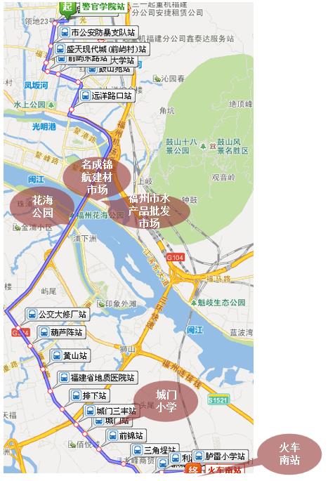 福建省福州市161路2A级公交车车身户外广告 - 点位图