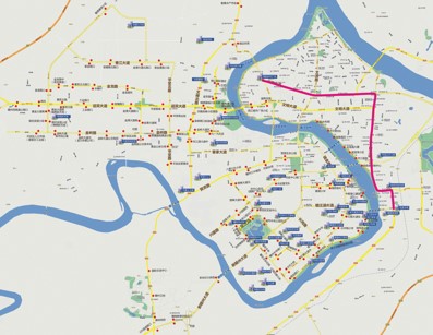 江西省赣州市K1路BRT特级公交车车身户外广告 - 点位图