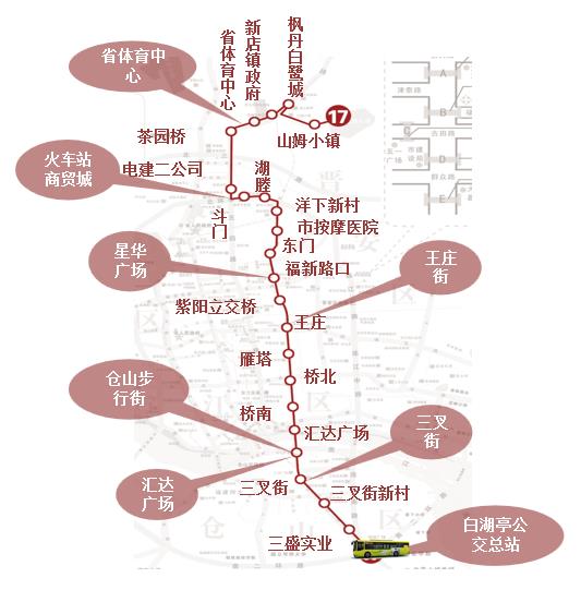 福建省福州市17路4A公交车车身户外广告 - 点位图