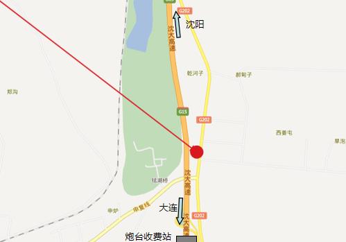 辽宁省大连市沈大高速瓦房店段287.6km户外大牌 - 点位图