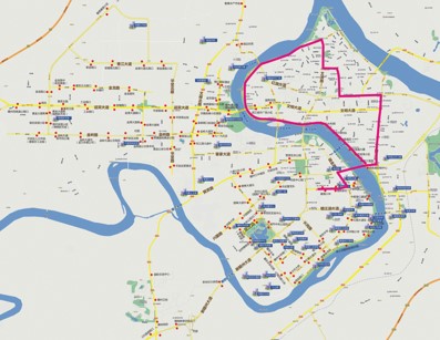 江西省赣州市8路3A级公交车车身户外广告 - 点位图