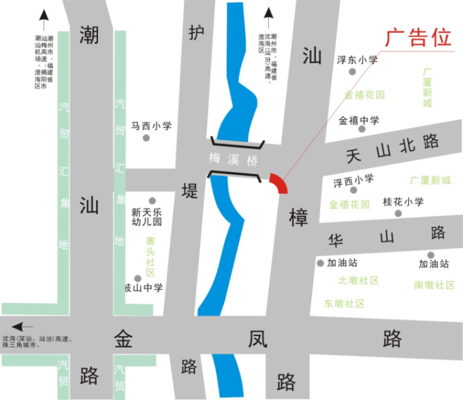 广东汕头市金平区天山北路与汕樟路交界处户外大牌 - 点位图