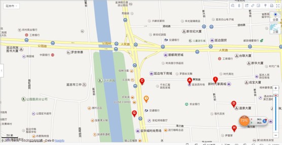 吉林省延边自治州延吉市公园桥头户外大牌 - 点位图