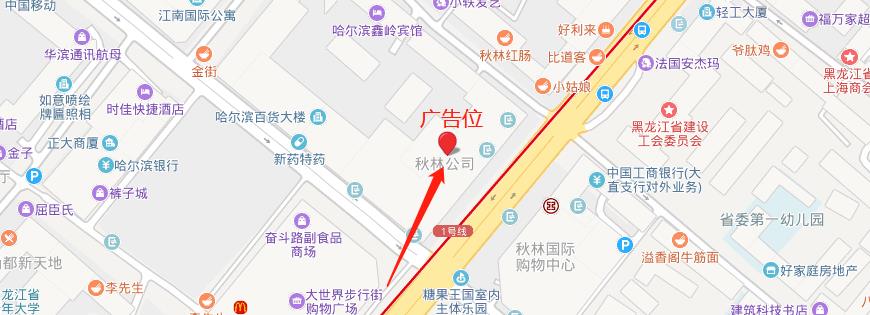 黑龙江省哈尔滨市南岗区老秋林公司户外大牌 - 点位图