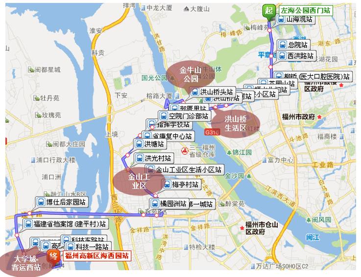 福建省福州市172路3A级公交车车身户外广告 - 点位图