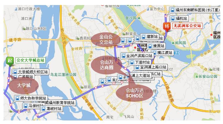 福建省福州市151路A级公交车车身户外广告 - 点位图