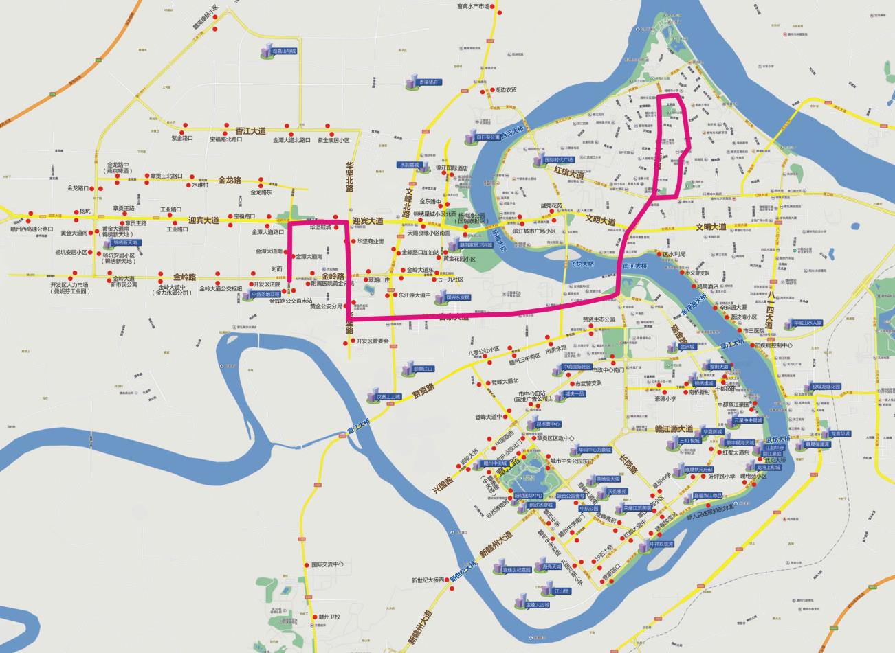 江西省赣州市11路BRT特级公交车车身户外广告 - 点位图