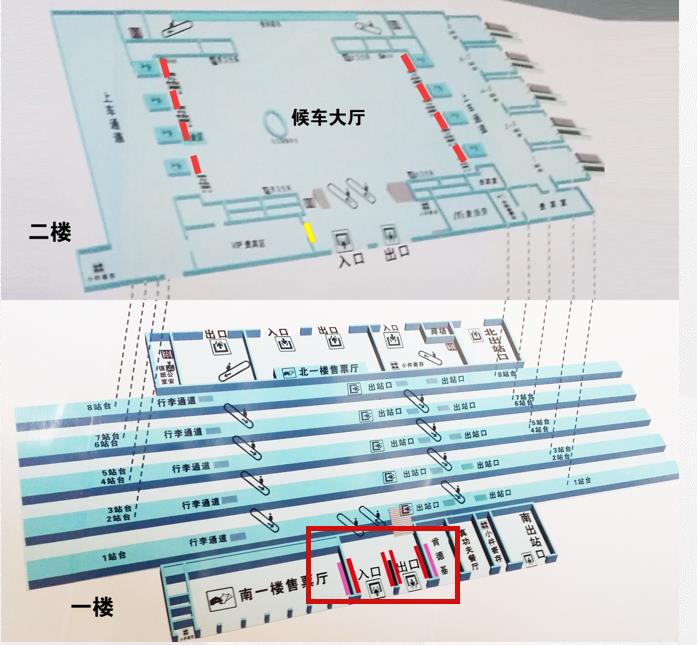 辽宁省大连市中山区火车站进站大厅入口外侧灯箱广告 - 点位图