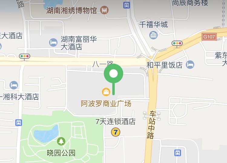 湖南省长沙市火车站阿波罗商业广场室内LED屏 - 点位图