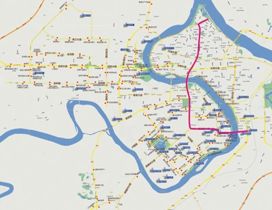 江西省赣州市K2路BRT特级公交车车身户外广告 - 点位图