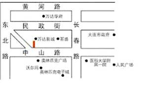 辽宁省大连市西岗区万达影城西侧墙体户外大牌 - 点位图