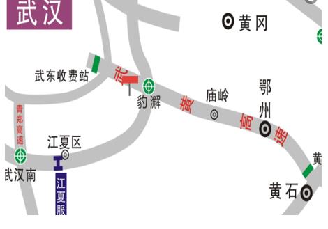 湖北省武汉市武黄高速k12+500处户外立柱广告牌 - 点位图