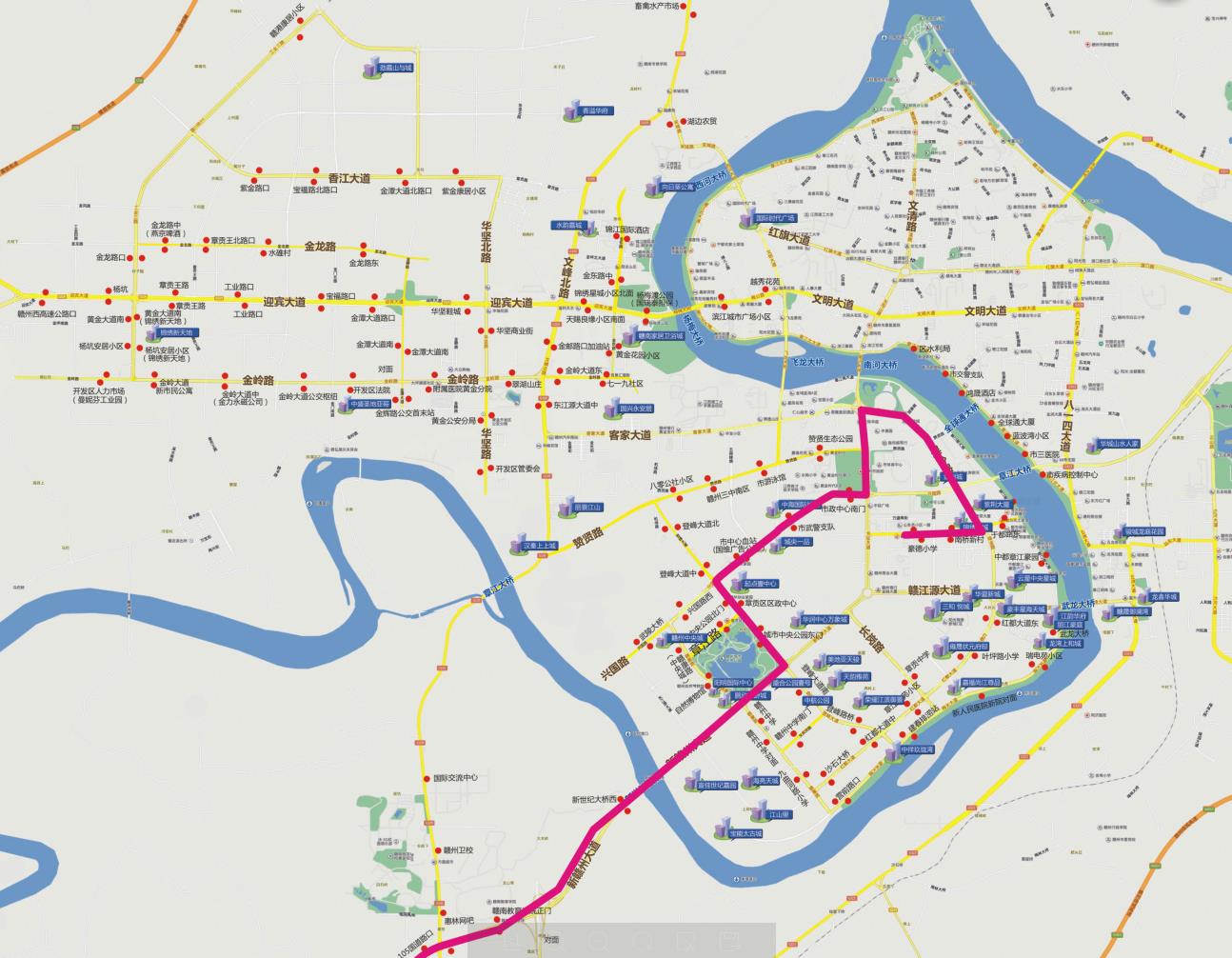 江西省赣州市135路BRT2A级公交车车身户外广告 - 点位图