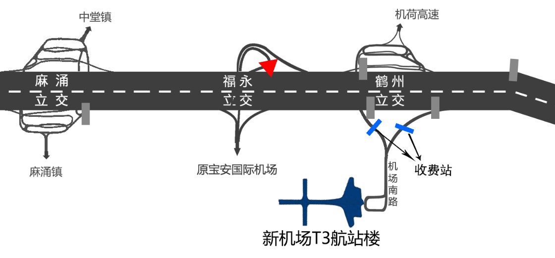 广东深圳市广深沿江高速北行福永互通入口大牌 - 点位图