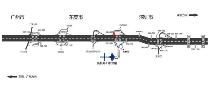 广东省深圳市广深高速鹤州段北行K91+850户外大牌 - 点位图