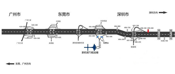 广东省深圳市广深高速宝安出口北行K99+000户外大牌 - 点位图