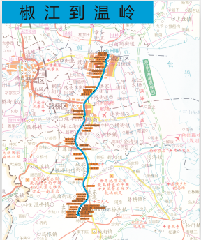 浙江省台州市2A级短途中巴公交车车身广告位（椒江—温岭） - 点位图