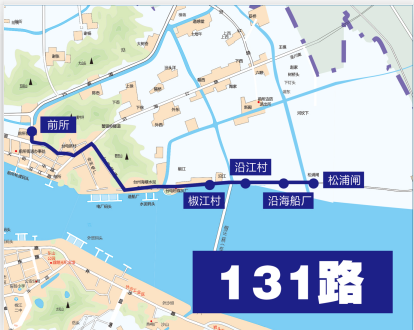 浙江省台州市椒江城区环线A级131路公交车车身广告位 - 点位图