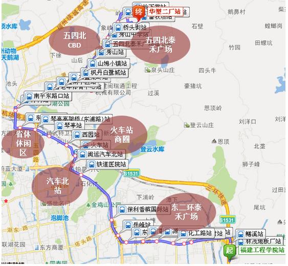 福建省福州市68路3A级公交车车身户外广告 - 点位图