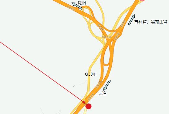 辽宁省大连市鹤大高速公路丹东段1186km户外大牌 - 点位图