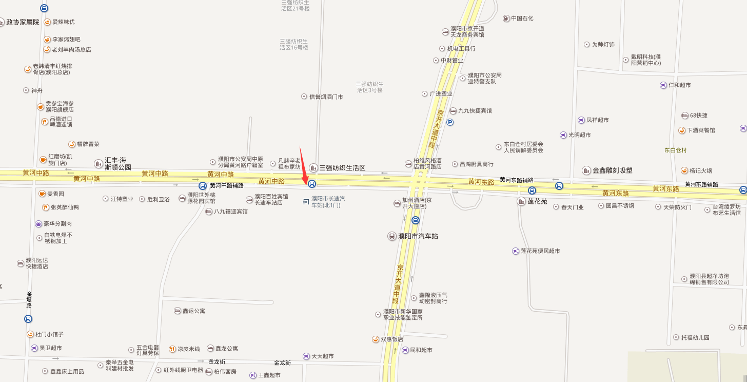 河南濮阳市华龙区京开道与黄河路交汇处三面翻广告 - 点位图