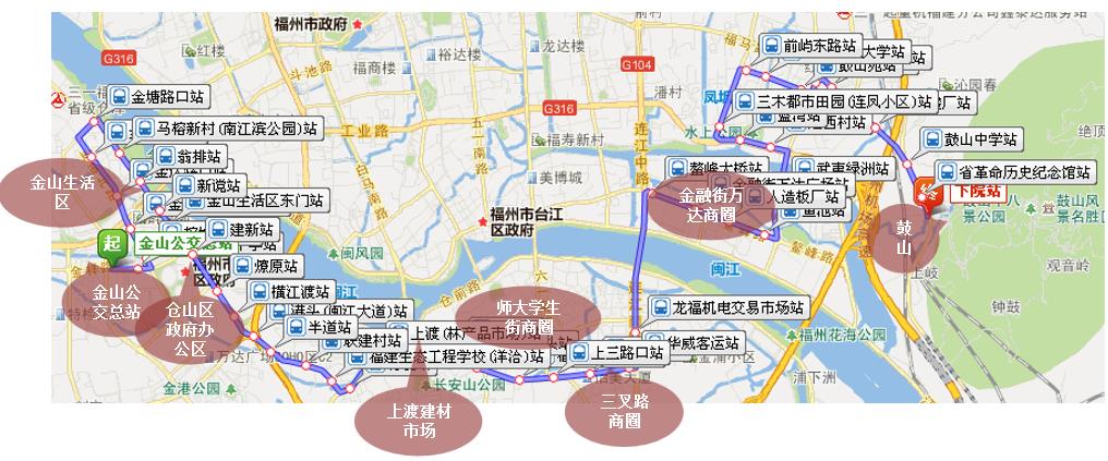 福建省福州市162路3A级公交车车身户外广告 - 点位图