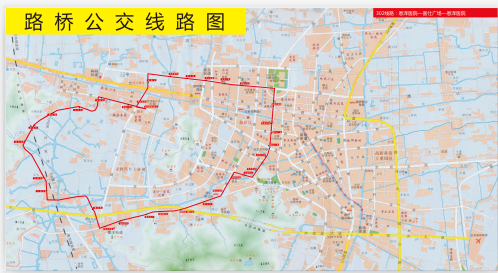 浙江省台州市路桥城区环线3A级302路公交车车身广告位 - 点位图