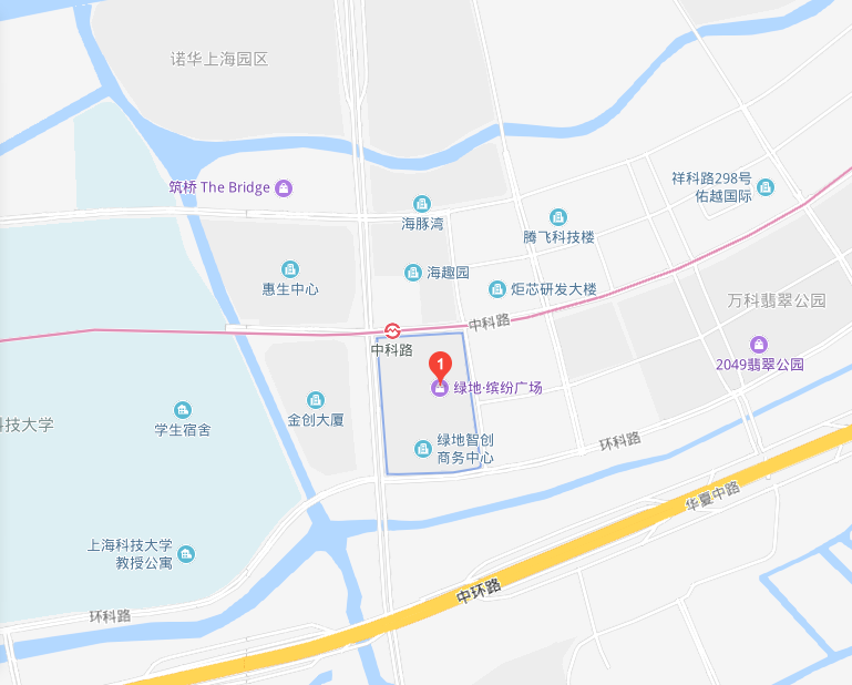 上海市浦东新区张江绿地缤纷城户外LED大屏广告 - 点位图