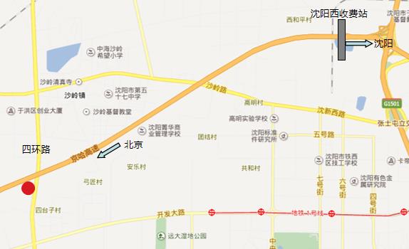 北京市京沈高速655km与四环交汇处户外单立柱广告 - 点位图