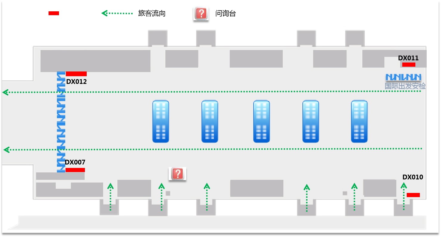 陕西省咸阳市渭城区咸阳国际机场T3安检层灯箱广告 - 点位图