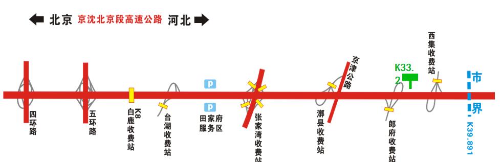 北京市京沈高速（北京段）进京K33.2户外单立柱广告 - 点位图